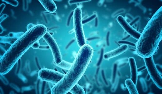 Microscopic Blue Bacteria Background