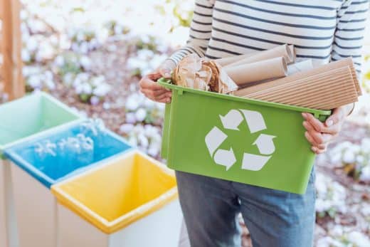 Activist Sorting Paper Waste