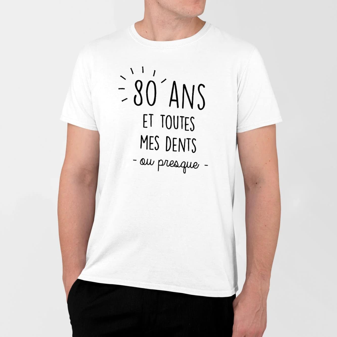 T Shirt Homme Anniversaire 80 Ans Blanc 474798 Jpg